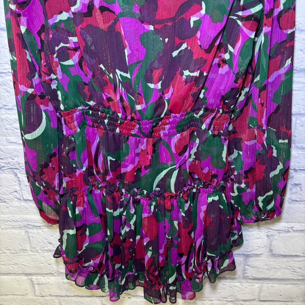MISA Los Angeles Lorena mini dress Holiday Sparkle Abstract print Medium USA - Picture 6 of 16